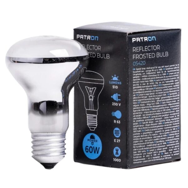 Patron Gloeilamp E27 - 60W - Warm wit (2700K) - 1 jaar - Dimbaar