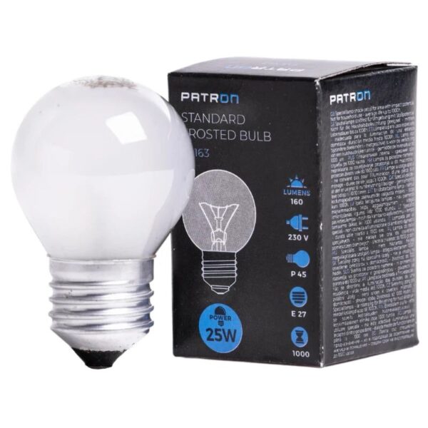 393640_mw_800_mh_800-1.jpg Patron E27 Kogel Gloeilamp | 25W 2700K 160Lm Mat | Dimbaar
