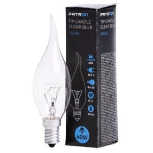 Patron E14 Tip Kaars Gloeilamp | 40W 2700K 350Lm | Dimbaar