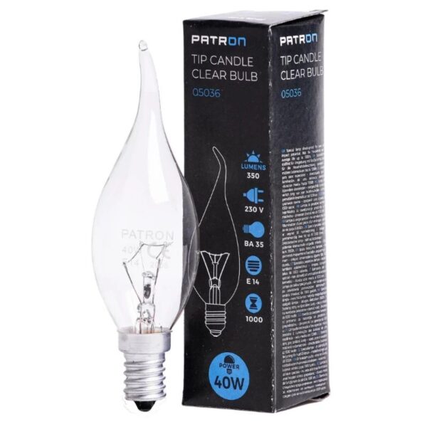 393657_mw_800_mh_800-1.jpg Patron E14 Tip Kaars Gloeilamp | 40W 2700K 350Lm | Dimbaar