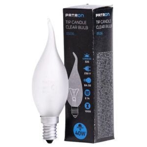 Patron E14 Tip Kaars Gloeilamp | 40W 2700K 325Lm Mat | Dimbaar