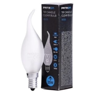 Patron E14 Tip Kaars Gloeilamp | 25W 2700K 160Lm Mat | Dimbaar