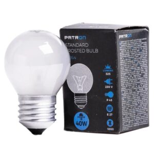 Patron E27 Kogel Gloeilamp | 40W 2700K 325Lm Mat | Dimbaar
