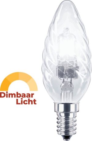 Osram Kaarslamp Halogeenlamp E14 - 30W - Warm wit licht (2800K) - 345 lumen - 2 jaar - Dimbaar - Gedraaid