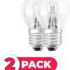 Sylvania Kogel Halogeenlamp E27 - 28W - Warm wit licht (2700K) - 370 lumen - 2 pack Sylvania Kogel Halogeenlamp E27 28W Warm wit licht 2700K 370 lumen 2 pack