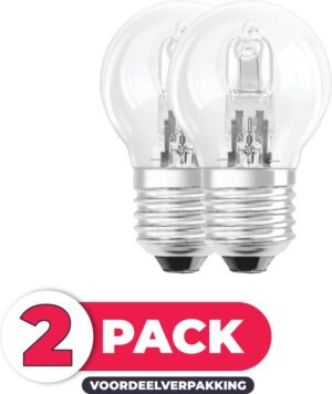 550x652.jpg Sylvania Kogel Halogeenlamp E27 - 28W - Warm wit licht (2700K) - 370 lumen - 2 jaar - Dimbaar - 2 pack