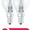 Neolux Kogel Halogeenlamp E14 60W Warm wit licht 2700K 255 lumen 2 pack