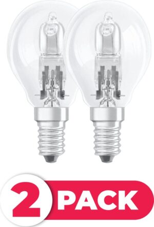Neolux Kogel Halogeenlamp E14 - 60W - Warm wit licht (2700K) - 255 lumen - 1 jaar - Dimbaar - 2 pack