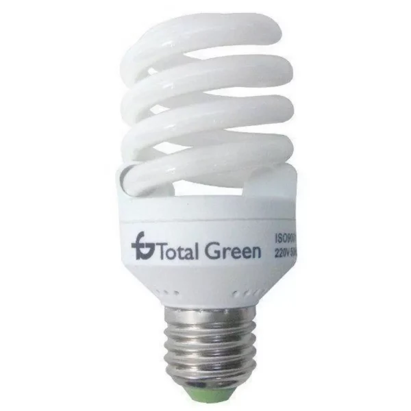 55bcc0bd0e2c4a09a61090034597b8a6556e004f.webp Total Green Spiraal Spaarlamp E27 - 30W - Daglicht (6400K) - 1800 lumen - 10 jaar - Niet Dimbaar