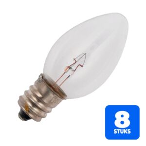 8x Schiefer E12 Kaars Gloeilamp | 3W 2700K 13lm 12V | Dimbaar