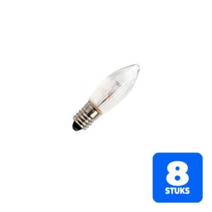 8x Schiefer E10 Kaars Gloeilamp | 3W 2700K 9lm 34V | Dimbaar