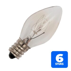 6x Schiefer E12 Kaars Gloeilamp | 10W 2700K 50lm 220V/240V | Dimbaar