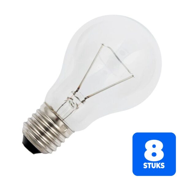 8x Schiefer E27 Gloeilamp | 60W 2700K 750lm 24V | Dimbaar