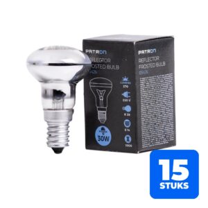 15x Patron E14 R39 Reflector Gloeilamp | 30W 2700K Mat | Dimbaar