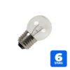 6x Schiefer E27 Kogel Gloeilamp | 15W 2700K 70lm 220V/240V | Dimbaar
