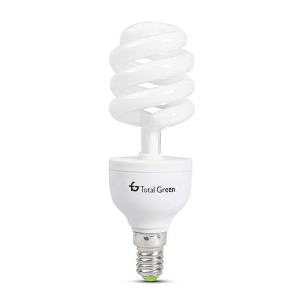 EL0005471-3_7392621eba0b033b9_1.png Total Green Spiraal Spaarlamp E14 - 11W - Daglicht (6400K) - 550 lumen - 10 jaar - Niet Dimbaar