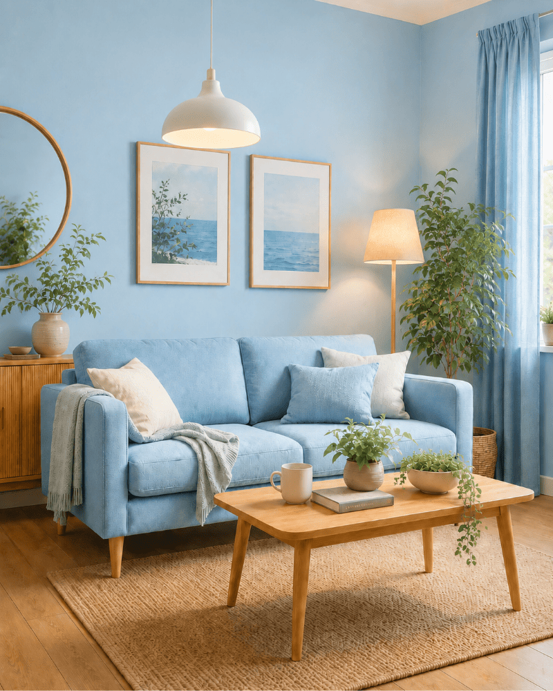 Gezellige woonkamer met warme verlichting, benadrukt het belang van het kiezen van de juiste lamp per ruimte.