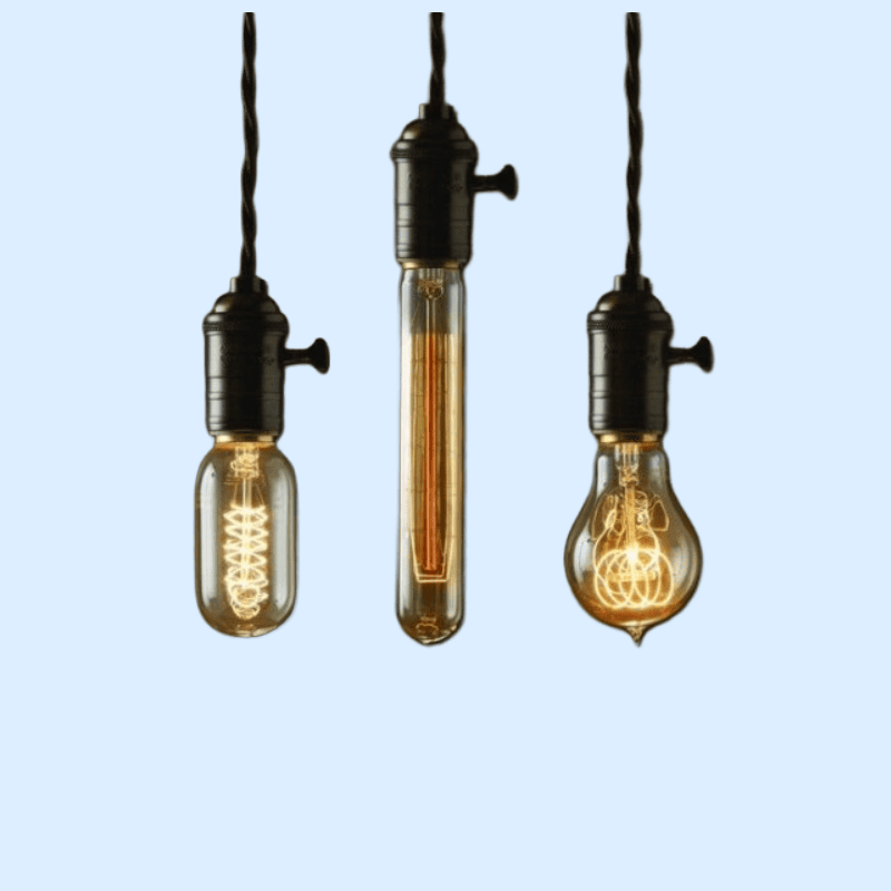 Diverse hanglampen in verschillende vormen, label 'Vorm & Maat'.