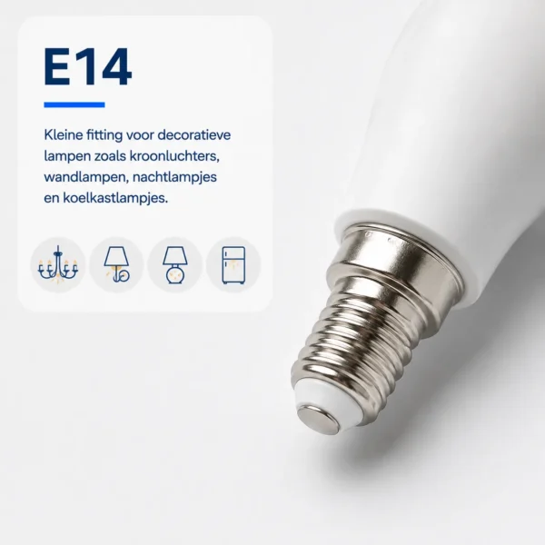E14 lampfitting herkennen bij het kiezen van een lamp