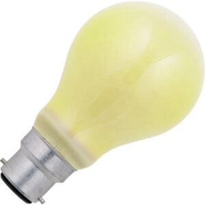 Schiefer Ba22d Gloeilamp | 60W Geel 130lm 230V | Dimbaar