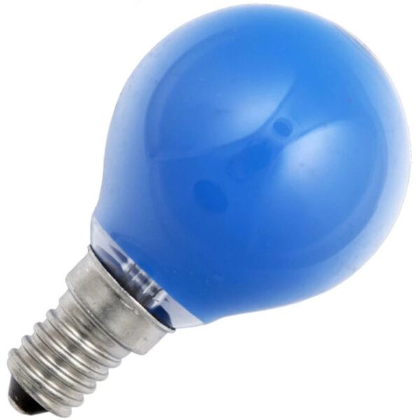 Schiefer E14 Kogel Gloeilamp | 15W Blauw 10lm 220V/240V | Dimbaar