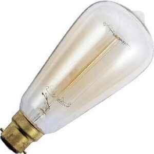 Schiefer Ba22d Edison Gloeilamp | 40W 2700K 160lm 220V/240V | Dimbaar