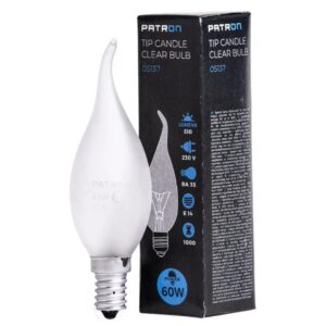 Patron Windstoot Gloeilamp E14 - 60W - Warm wit (2700K) - 510 lumen - 1 jaar - Dimbaar