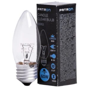 Patron Standaard Gloeilamp E27 - 60W - Warm wit (2700K) - 550 lumen - 1 jaar - Dimbaar