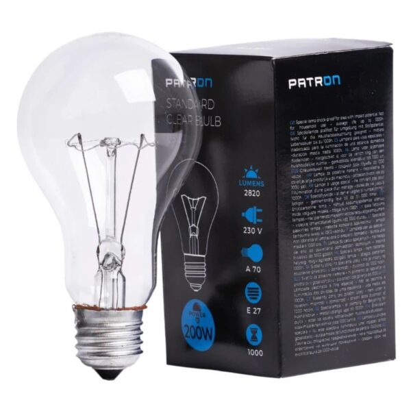 393661_mw_800_mh_800.jpg Patron Peer Gloeilamp E27 - 200W - Warm wit (2700K) - 2820 lumen - 1 jaar - Dimbaar