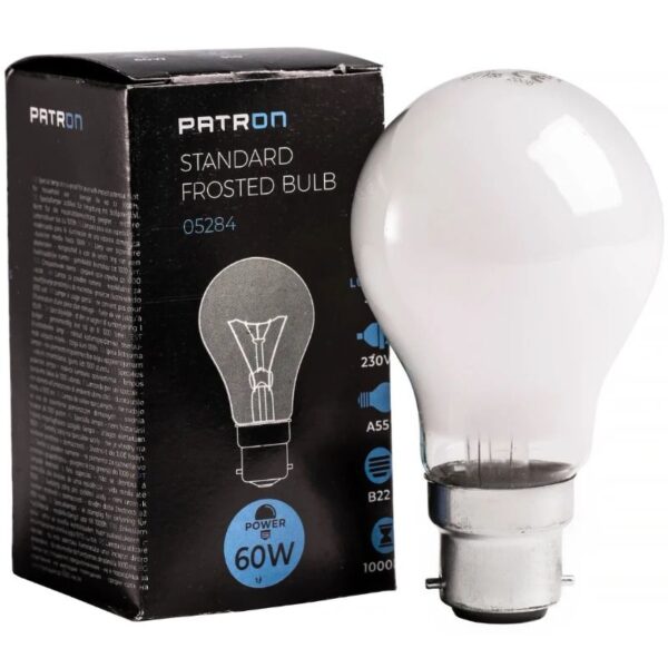 393694_mw_800_mh_800.jpg Patron Peer Gloeilamp B22D - 60W - Warm wit (2700K) - 510 lumen - 1 jaar - Dimbaar