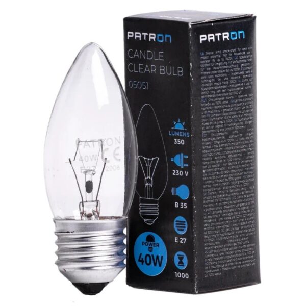 393700_mw_800_mh_800.jpg Patron Standaard Gloeilamp E27 - 40W - Warm wit (2700K) - 350 lumen - 1 jaar - Dimbaar