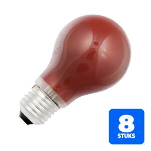 6153154327395-8x-schiefer-e27-gloeilamp-40w-rood-230v-dimbaar 8x Schiefer E27 Gloeilamp | 40W Rood 230V | Dimbaar