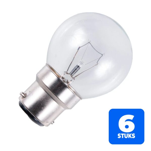 6156245392395-6x-schiefer-ba22d-oven-kogel-gloeilamp-40w-2700k-340lm-220v-240v-dimbaar 6x Schiefer Ba22d Oven Kogel Gloeilamp | 40W 2700K 340lm 220V/240V | Dimbaar