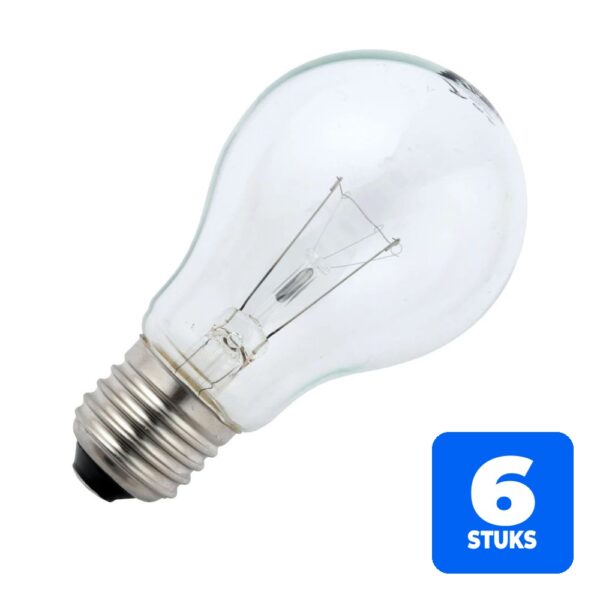 6156245427479-6x-schiefer-e27-gloeilamp-100w-2700k-1300lm-260v-dimbaar 6x Schiefer E27 Gloeilamp | 100W 2700K 1300lm 260V | Dimbaar