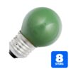 8x Schiefer E27 Kogel Gloeilamp | 25W Groen 220V/240V | Dimbaar