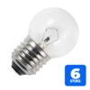 6x Schiefer E27 Kogel Gloeilamp | 40W 2700K 500lm 24V | Dimbaar