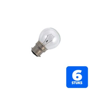 6x Schiefer Ba22d Oven Kogel Gloeilamp | 25W 2700K 180lm 220V/240V | Dimbaar