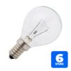 6156245821840-6x-schiefer-e14-kogel-gloeilamp-40w-2700k-450lm-42v-dimbaar 6x Schiefer E14 Kogel Gloeilamp | 40W 2700K 450lm 42V | Dimbaar