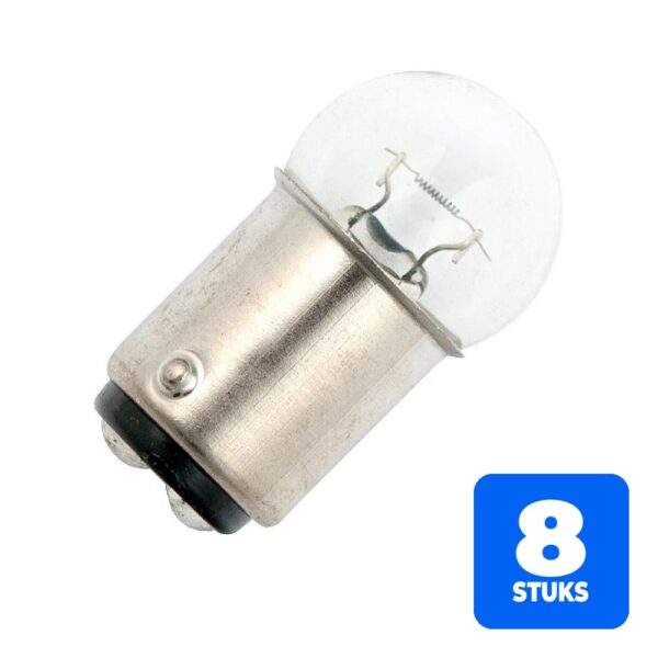8x Schiefer Voertuiglamp | Ba15d G18x35 6V 5W Helder