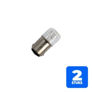 2x Schiefer BA15d Gloeilamp | 3 - 5W 24V/30V 208mA 2500K | 16x35mm | 10 stuks