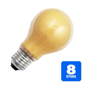 8x Schiefer E27 Gloeilamp | 60W Geel 240lm 230V | Dimbaar