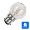 6156246554563-6x-schiefer-ba22d-kogel-gloeilamp-11w-2700k-60lm-220v-240v-dimbaar 6x Schiefer Ba22d Kogel Gloeilamp | 11W 2700K 60lm 220V/240V | Dimbaar