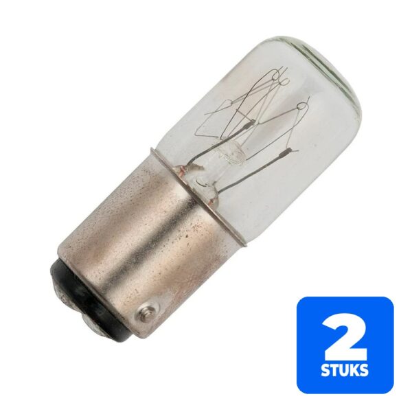 6156246586502-2x-schiefer-ba15d-gloeilamp-5w-110v-45ma-2500k-16x45mm-10-stuks 2x Schiefer BA15d Gloeilamp | 5W 110V 45mA 2500K | 16x45mm | 10 stuks
