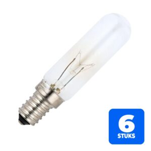 6156246660615-6x-schiefer-e14-buis-gloeilamp-25w-2700k-170lm-65v-dimbaar 6x Schiefer E14 Buis Gloeilamp | 25W 2700K 170lm 65V | Dimbaar