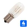 4x Schiefer BA15s Buis Gloeilamp | 25W 2700K 190lm 220V | Dimbaar