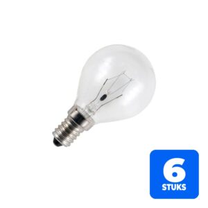 6156247650684-6x-schiefer-e14-kogel-gloeilamp-25w-2700k-220lm-60v-dimbaar 6x Schiefer E14 Kogel Gloeilamp | 25W 2700K 220lm 60V | Dimbaar