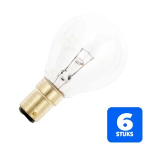 6156247778722-6x-schiefer-ba15d-kogel-gloeilamp-10w-2700k-100lm-24v-dimbaar 6x Schiefer Ba15d Kogel Gloeilamp | 10W 2700K 100lm 24V | Dimbaar