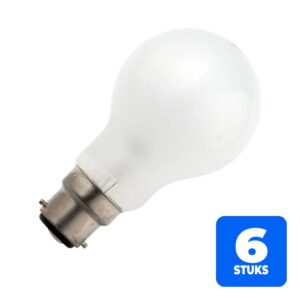 6x Schiefer Ba22d Gloeilamp | 10W 2700K 95lm 24V Mat | Dimbaar