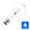 4x Schiefer Ba22d Gloeilamp | 150W 2700K 1700lm 130V | Dimbaar
