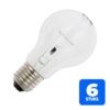 6x Schiefer E27 Gloeilamp | 60W 2700K 500lm 260V | Dimbaar